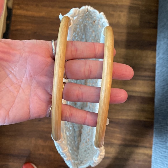 The Boutique at Marti&Liz in Loom Ivory Macrame Wooden Handles - Picture 4 of 5